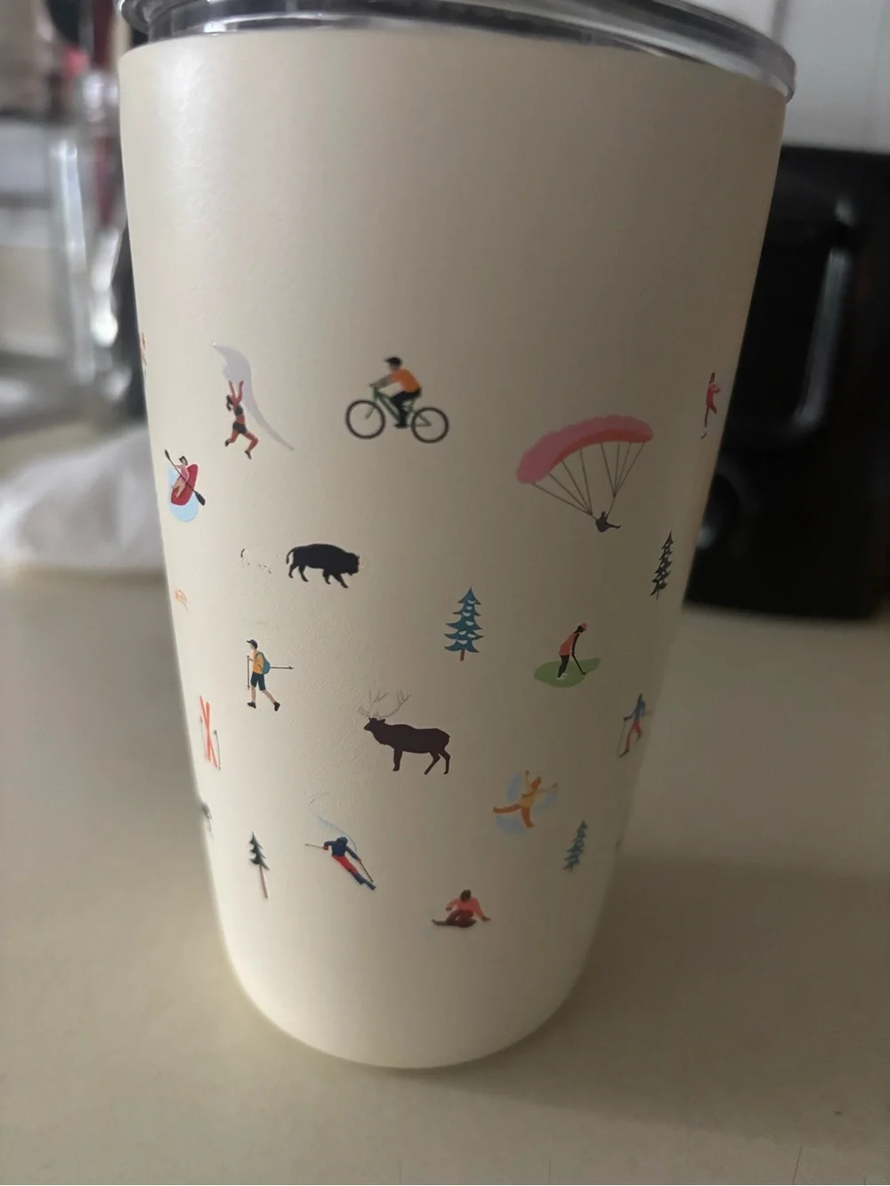 Snake River Roasting Co. Cream Travel Tumbler Jackson Hole